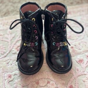 The Children's Place Black Kids Boots with Colorful Accents